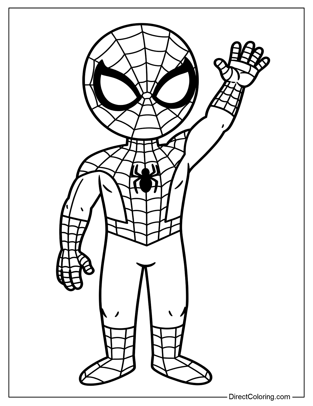 Spiderman Coloring Page For Kids